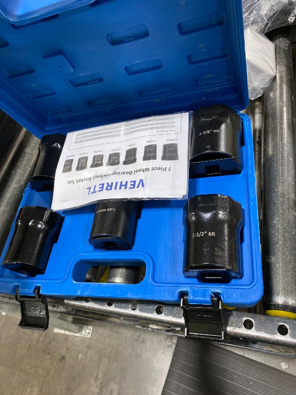 Photo 1 of VEHIRETL Wheel Bearing Locknut Socket Set 7 Piece Wheel Bearing Lock Nuts Removal and Installation Tool Kit 1/2 Inch Drive SAE and Metric 6-Point Axle Nut Socket Compatible with Dodge, Ford and Toyota