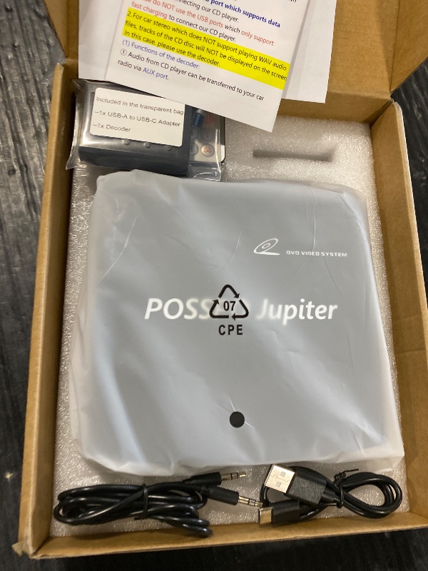 Photo 1 of POSSPO Jupiter USB CD Player for Car Auto, Portable External CD DVD Player, USB Plug & Play (No Decoder Needed), AUX Uses Decoder for Louder Clearer Sound, Anti-Skip, Seamless Track Playback, Resume