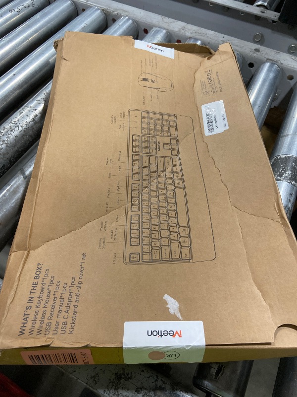 Photo 1 of MEETION Wireless Keyboard and Mouse, Full-Sized Cordless Keyboard with Wrist Rest, 3 DPI Adjustable Mouse, Keyboard and Mouse Set with 2.4GHz USB Receiver, for PC/Computer/Laptop/Windows/Mac, Pink