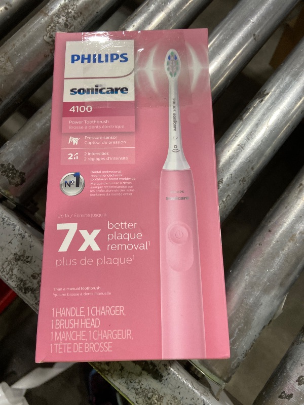 Photo 1 of Philips Sonicare 4100 Series Electric Toothbrush - Sonic Toothbrush with Advanced Sonic Technology, Pressure Sensor, Two Intensity Settings, Smartimer & Quadpacer, Deep Pink, Model HX3681/26