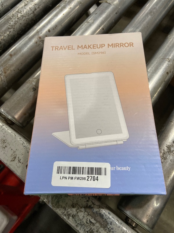 Photo 1 of FUNTOUCH Rechargeable Travel Makeup Mirror with 72 Led Lights, Portable Lighted Beauty Mirror, 3 Color Lighting, Dimmable Touch Screen, Tabletop LED Folding Cosmetic Vanity Mirror