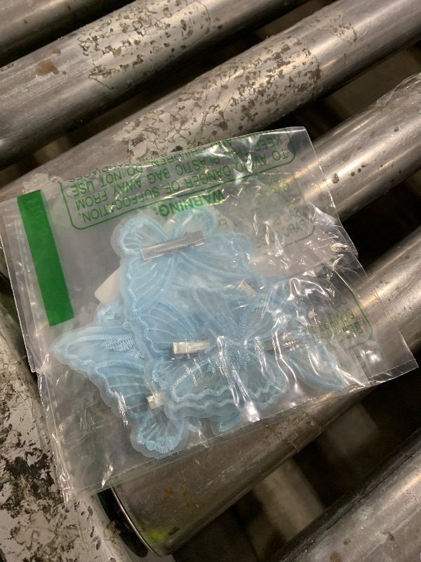 Photo 1 of 10Pcs Blue Butterfly Hair Clips Lace Embroidery Butterfly Hair Clips Cute Y2k Hairs Clip 90s Fairy Hairs Bow Pins Small Wedding Bridal Party Accessories for Girls Women Halloween Party Decor