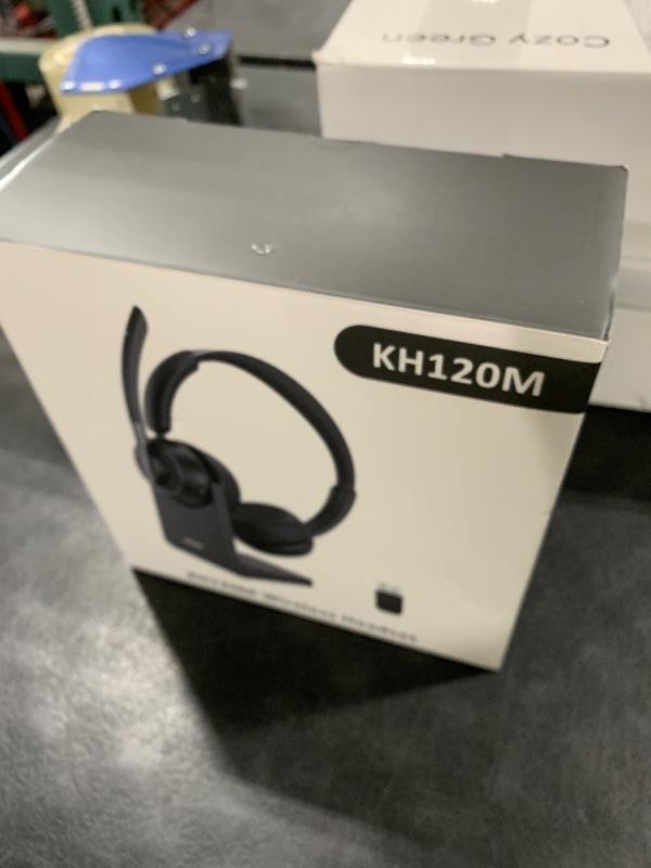 Photo 1 of (2025 Upgraded) Wireless Headset with Mic for Work, Bluetooth Headset with Noise Canceling Microphone with Dongle, Charging Base & Mic Mute, Wireless Headphones for Work from Home/PC/Computer