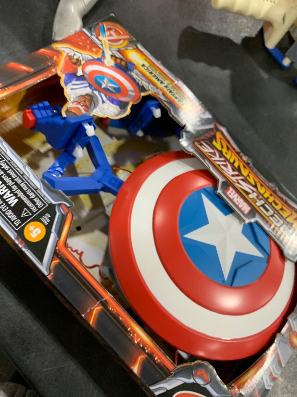 Photo 1 of **INCOMPLETE** Marvel Mech Strike Mechasaurs Captain America Redwing Blaster, NERF Blaster with 3 Darts, Role Play Super Hero Toys for Kids Ages 5 and Up