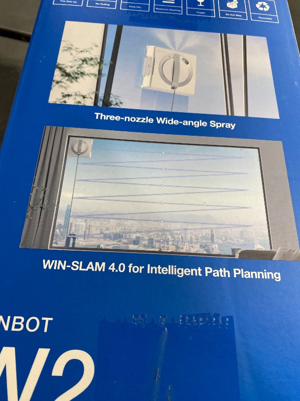 Photo 1 of ECOVACS WINBOT W2 PRO Window Cleaning Robot, 3 Nozzles Water Sprayer, 10-Level Protection, Win-SLAM 4.0 Path Planning, Steady-Climbing, Edge Detection, App Control