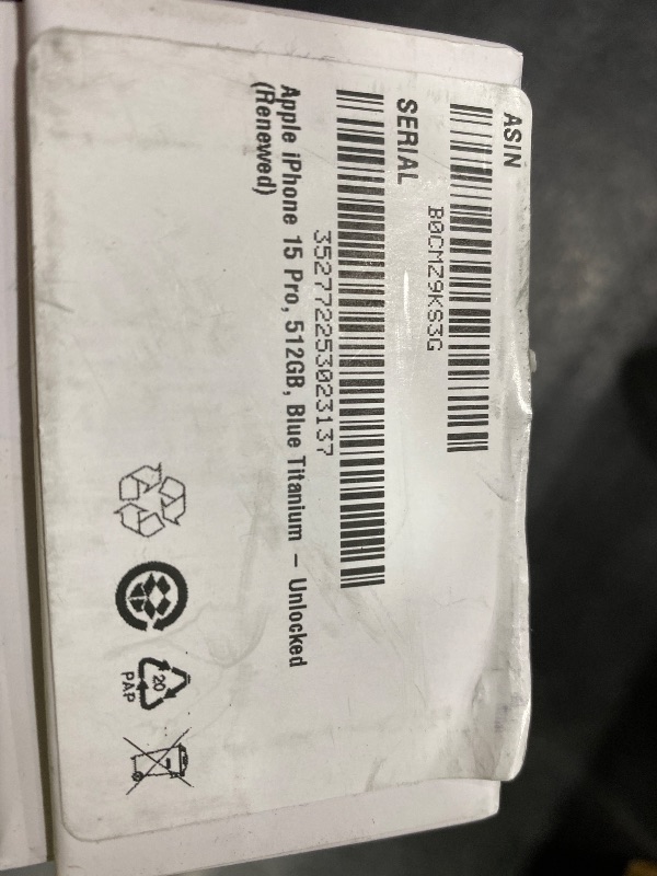 Photo 1 of Apple iPhone 15 Pro, 512GB, Blue Titanium - Unlocked (Renewed)