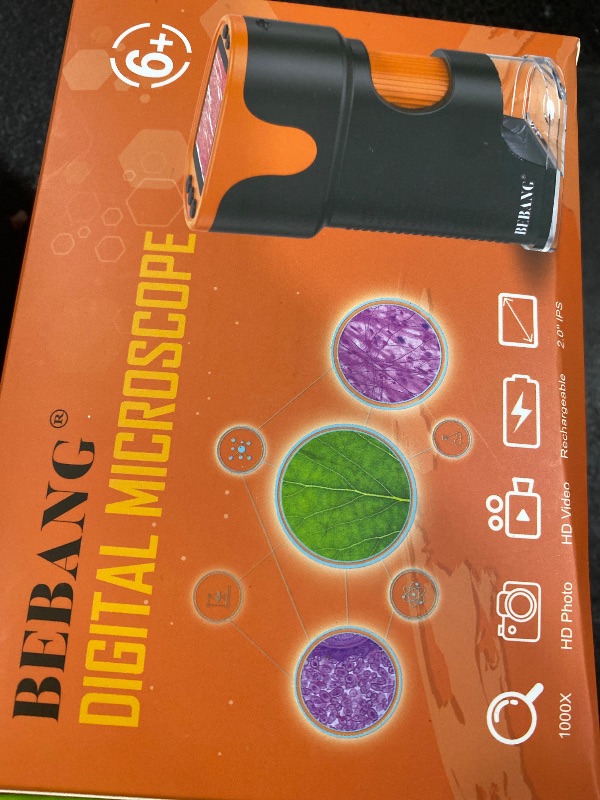 Photo 1 of 1000X Handheld Microscope for Kids 4K 2.0" Screen Rechargeable Mini Pocket Digital Microscopes w/Slides Kit Portable Edu Gift Age 4-6 8-12 Children Students