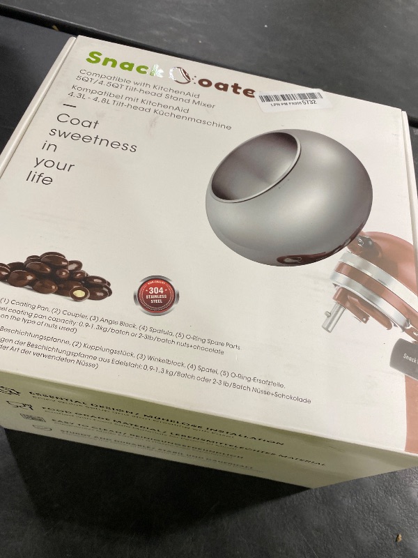 Photo 1 of Aieve Snack Coater Compatible with KitchenAid Tilt-Head Stand Mixer for Making Chocolate Covered Almonds, Pistachio, Peanut, Freeze Dried Strawberry, Raisin, Macadamia Nuts and Blueberry
