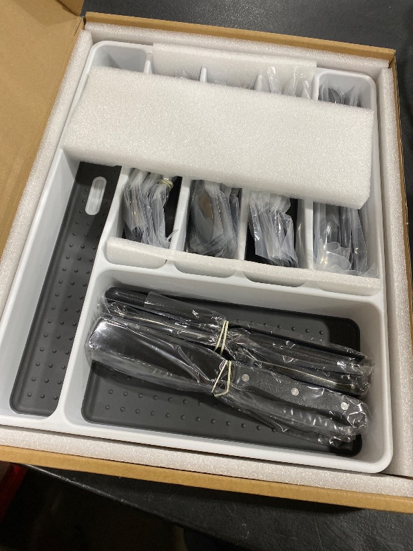 Photo 1 of Black Silverware Set, Umite Chef 49-Piece Flatware Set with Drawer Organizer, Durable Stainless Steel Cutlery Set for 8, Tableware Eating Utensils with Steak Knives for Home Restaurant