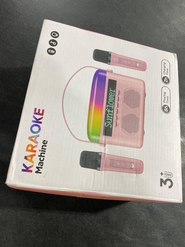 Photo 1 of Karaoke Machine for Kids & Adults with Lyrics Display Screen Portable Bluetooth 5.3 Karaoke Speaker with High Power Dual Speakers with Timer White Noise & Night Light Home & Outdoor Party (Black)