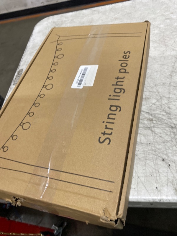 Photo 1 of 10Ft String Light Poles 4 Pack,Light Poles for Outside Lights,Outdoor with Fence Brackets Hanging Lights,Metal Stand Deck Patio Backyard