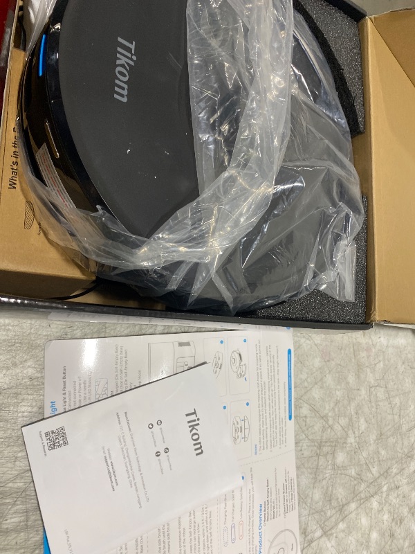 Photo 1 of Tikom Robot Vacuum and Mop, 6000Pa Robotic Vacuum Cleaner with Self-Emptying Base, 90 Days Capacity, LiDAR Navigation, Home Mapping, Ideal for Pet Hair, Hard Floors, Carpet (L8000 Plus)