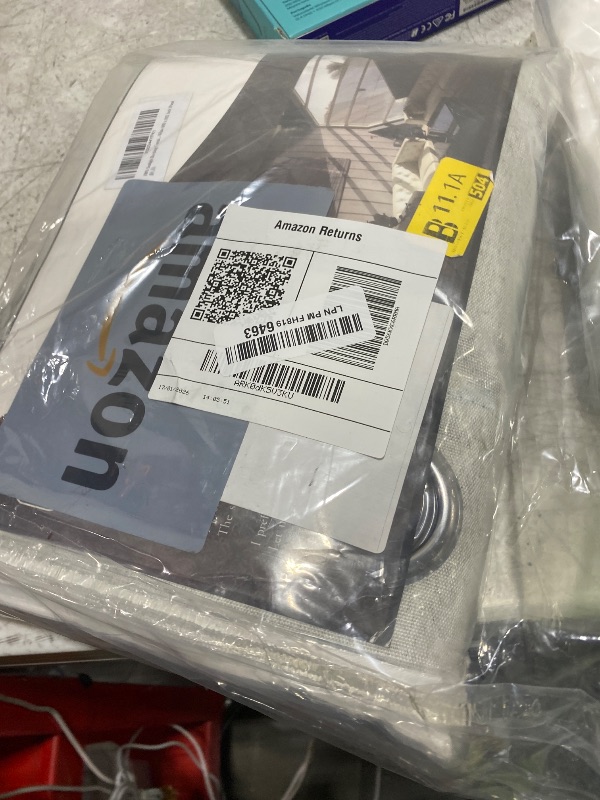 Photo 1 of MAIHER Faux Linen High Ceiling Curtains 16ft Length Extra Long for Living Room, 192 Inches Long Off White Thermal Insulated 2 Story Curtains 50" W x 192" L, 1Panel
