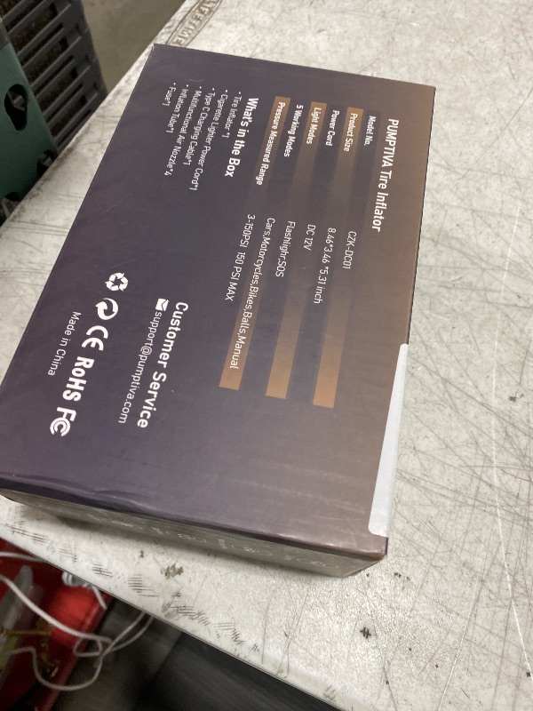 Photo 1 of Pumptiva Tire Inflator Portable Air Compressor, 3X Faster Portable Tire Inflator for Car 150PSI Air Pump for Car Tires with LED Light, Auto Shut-Off for Motorcycle, Bicycle, Bike, Ball (Dark Grey)