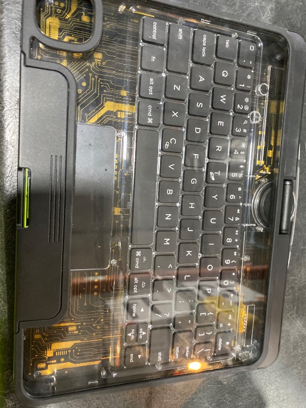 Photo 1 of Keyboard Case for iPad Pro 11-inch (M5/M4 2025/2024), Clear Wireless iPad Pro 11 Inch Case with Keyboard Multi-Touch Trackpad, Battery Level Visualization with 360° Rotatable & Pencil Holder, Black