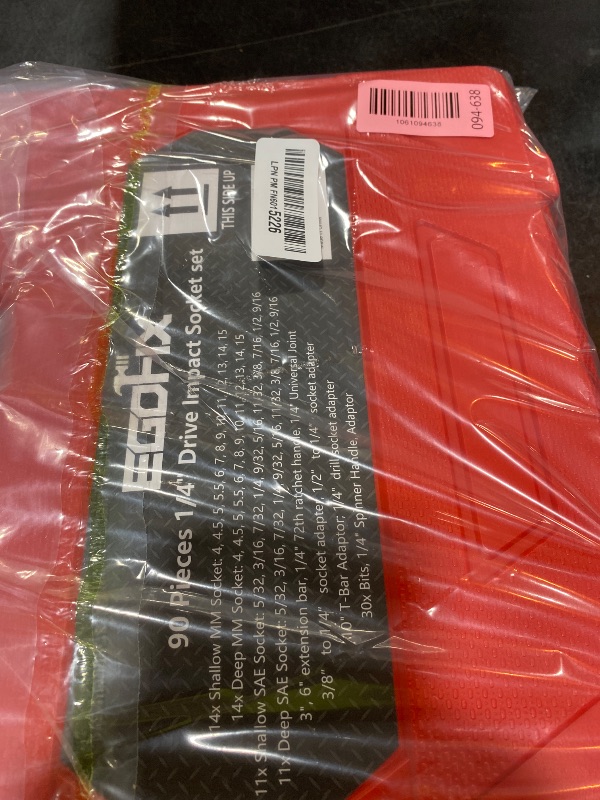 Photo 1 of 1/4" Drive Impact Socket Set 90 Piece, Metric Socket (4-15mm) and Standard SAE Size (5/32-9/16 inch), with 72-Teeth Ratchet, Screwdriver Bit Set, Mechanics Tool Kit for Home Use and Automotive Repair