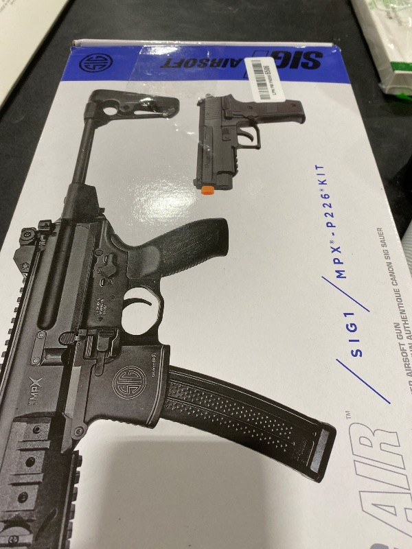 Photo 1 of Sig Sauer SIG1 MPX Spring Airsoft Rifle Kit with P226 Spring Pistol | Molded Polymer Construction for Enhanced Durability (AIR-S1-MPX226)