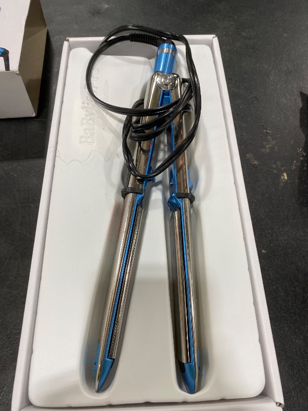 Photo 1 of BabylissPRO Nano Titanium Prima Ionic Hair Straightener, Curl and Straighten Hair With One Professional Tool, Blue