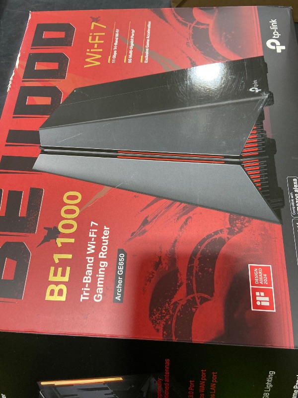 Photo 1 of TP-Link Tri-Band BE11000 Wi-Fi 7 Gaming Router Archer GE650 | 6-Stream 11 Gbps supports 320MHz | 2×5G + 3×2.5G Ports USB 3.0 | Game Acceleration, Dedicated Gaming Port & Panel, RGB Lighting|HomeShield