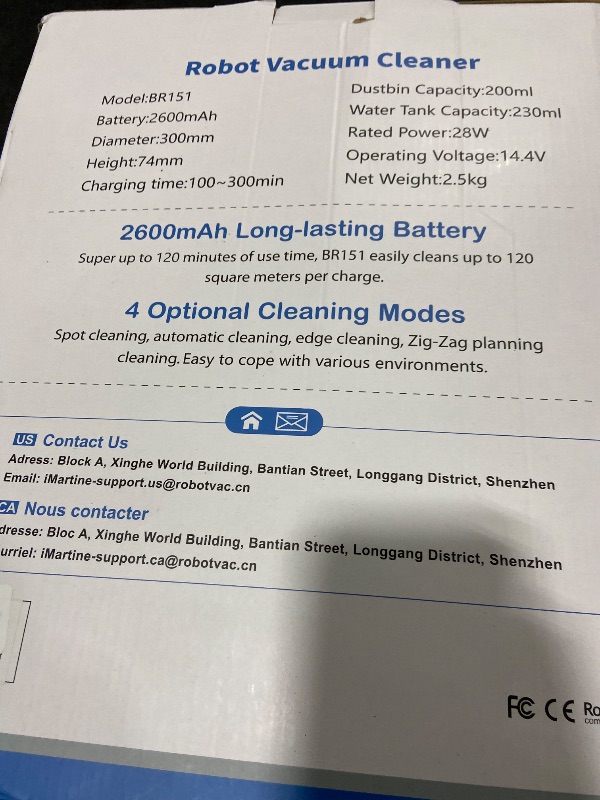 Photo 1 of iMartine Robot Vacuum