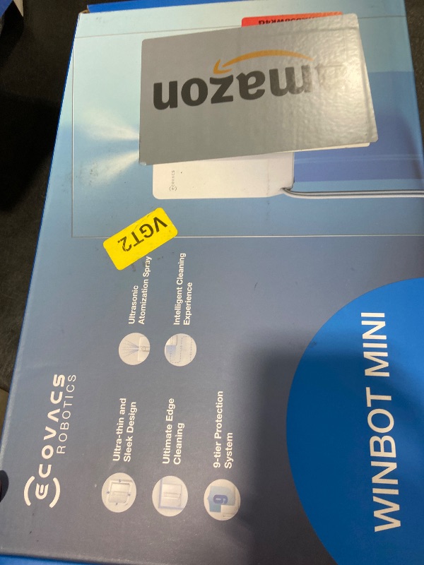 Photo 1 of ECOVACS WINBOT Mini Window Cleaning Robot - Compact Design, Dual Nozzles with Ultrasonic Spray, 9-Stage Protection System, Intelligent Path Planning, 3 Cleaning Modes, Anti-Slipping System