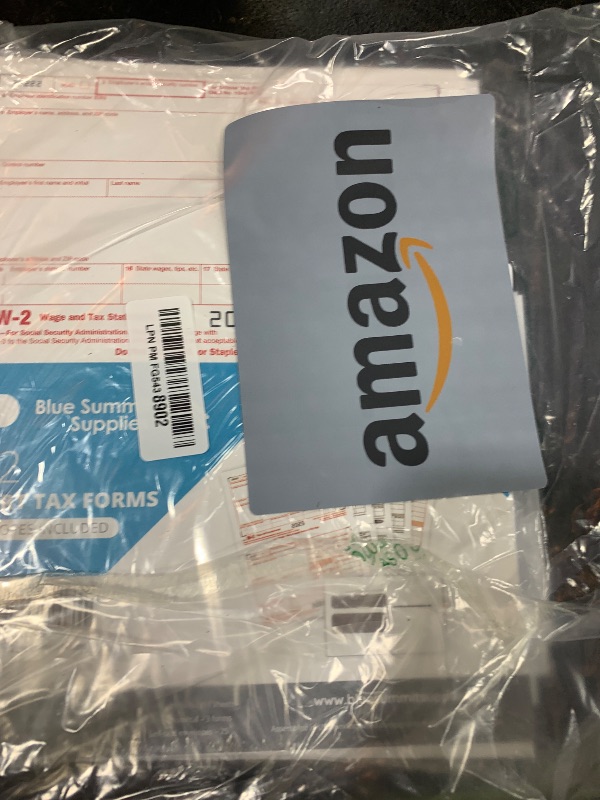 Photo 1 of Blue Summit W2 Forms 2025 with Envelopes, 4 Part W2 Tax Forms 2025, 25 Employee Kit of Laser Forms with 3 W3s, Compatible with QuickBooks and Accounting Software, 25 Self Seal Envelopes Included