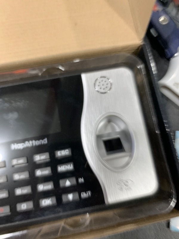 Photo 1 of HapAttend Time Clocks for Employees Small Business Automatic Calculate Hours, 0 Monthly Fees Fingerprint Time Clock, H3 Standalone Biometric Clock in Machine for Employees with 5 RFID Cards (No WiFi)