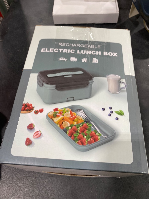 Photo 1 of Cordless Electric Lunch Box for Adults 1.8L Heated Lunch Box for Men Portable Food Warmer Rechargeable Lunch Box, 70W loncheras electricas para calentar almuerzo Battery Lunchbox for Office/Outdoor