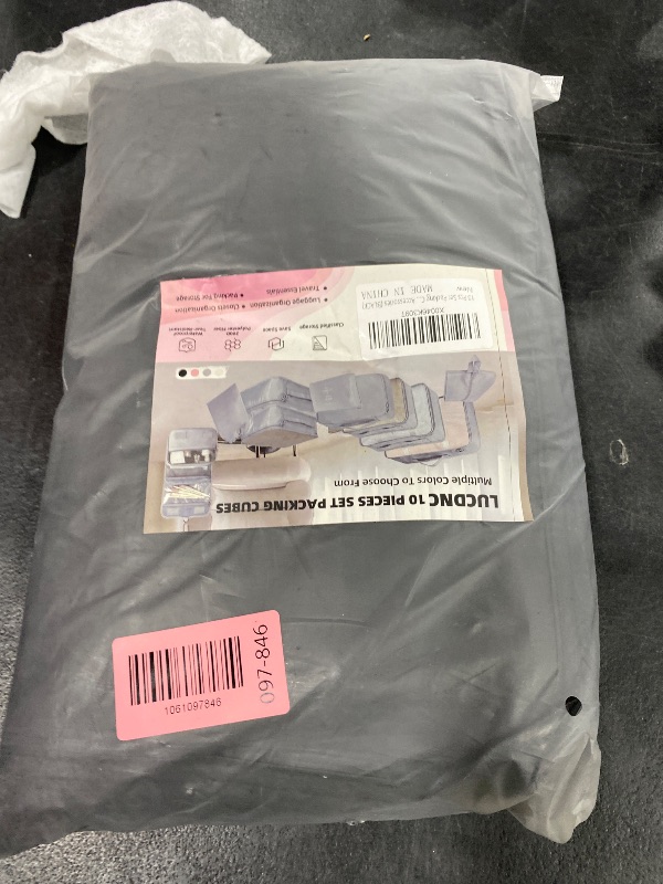 Photo 1 of 10 Pcs Set Packing Cubes For Travel Packing Organizers Expandable Luggage Organizers Bags Essentials Packing Cubes For Suitcases Travel Accessories((BLACK)