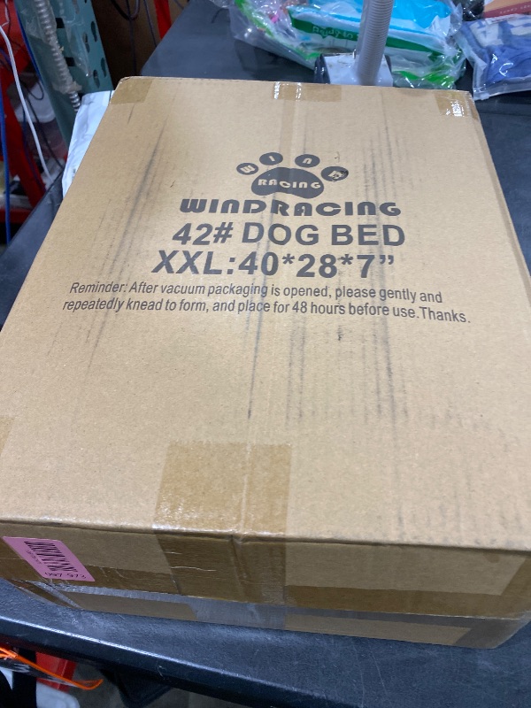 Photo 1 of WINDRACING Orthopedic Dog Beds for Large Dogs, XLarge Waterproof Dog Bed with L Bolster Sides, Washable Big Pet Bed with Removable Cover & Non-Slip Bottom, 40 x 28 inch, Gray