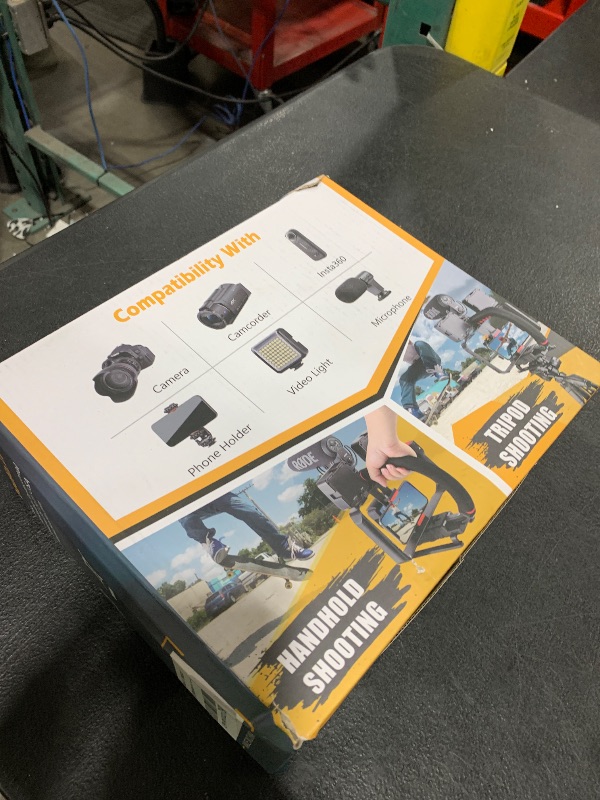 Photo 1 of **INCOMPLETE** Zeadio Camera Handheld Stabilizer with Smartphone Video Cage Rig, Triple Cold-Shoe Handle Grip Compatible with All Camera Action Camera DSLR Smartphone