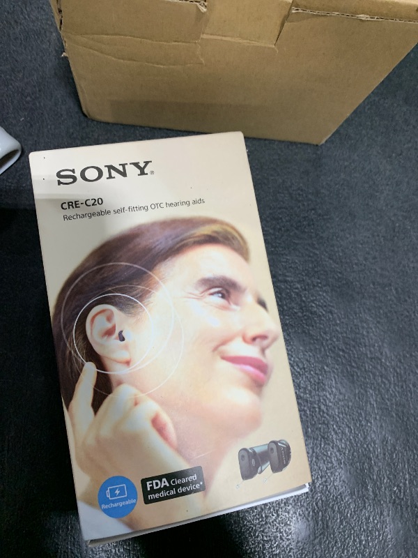 Photo 1 of Sony CRE-C20 Self-Fitting OTC Hearing Aids for Mild to Moderate Hearing Loss, Prescription-Grade Sound Quality, Compact Virtually Invisible Design, Customizable App, and Rechargeable Battery