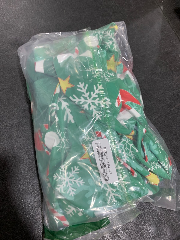 Photo 1 of Arvilhill Men's Xmas Green Blazer Candy Cane Santa Hat Pattern 3D Printed Ugly Christmas Suit with Tie L