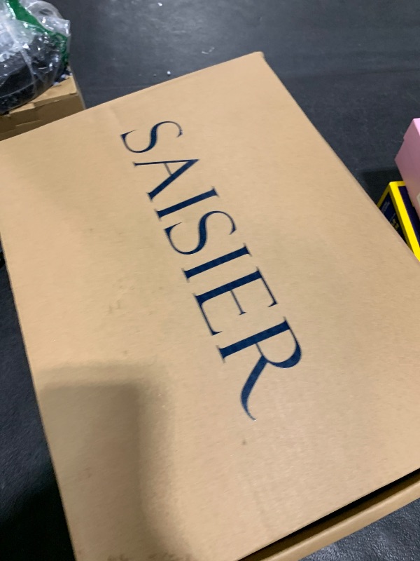 Photo 1 of Saisier Grey Goose Feather Down Comforter Cal King Size, Premium All Season Duvet Insert, 750+ Fill Power 1200TC Cotton Blend Fabric Hotel Style Comforter, 52 Oz Lightweight (104x96, Dark Grey)