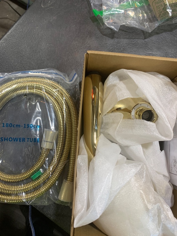 Photo 1 of G-Promise High Pressure Dual Shower Head with Handheld, 6×6 Spray Modes Shower Head Combo, Polished Gold