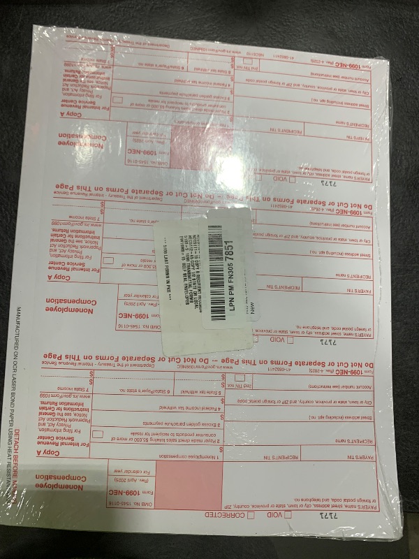 Photo 1 of 1099 NEC Tax Forms 2025 with Envelopes, 4 Part 15 Pack Tax Forms Kit and 15 Self-Seal Envelopes –Great for QuickBooks and Accounting Software, Value Pack for Business - Made in The USA - 15-Pack