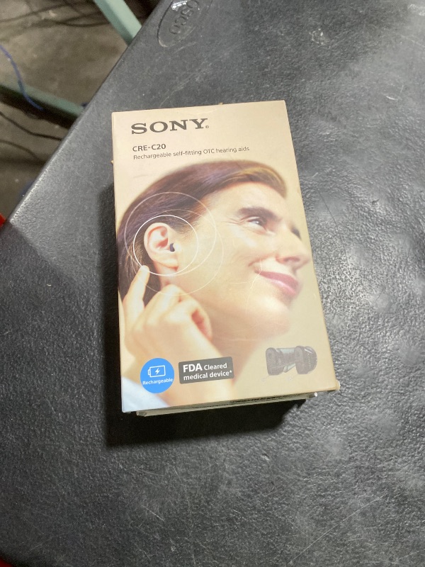 Photo 1 of Sony CRE-C20 Self-Fitting OTC Hearing Aids for Mild to Moderate Hearing Loss, Prescription-Grade Sound Quality, Compact Virtually Invisible Design, Customizable App, and Rechargeable Battery