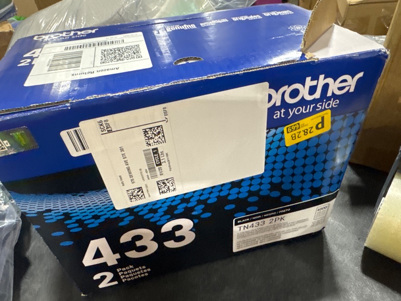 Photo 1 of Brother Genuine High-Yield Black Toner Cartridge Twin Pack TN433 2PK (TN4332PK)