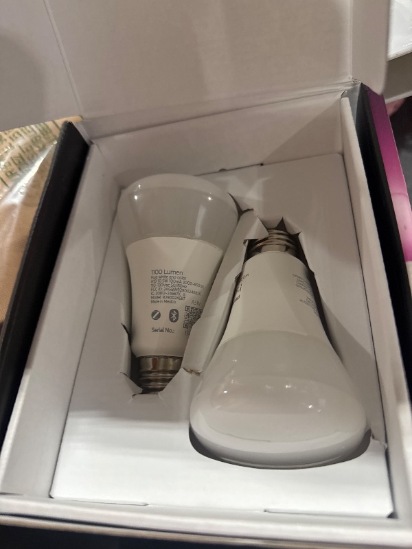 Photo 1 of Philips Hue Color 75W A19 Smart LED Bulb 2PK + Hue Bridge - White and Color Ambiance