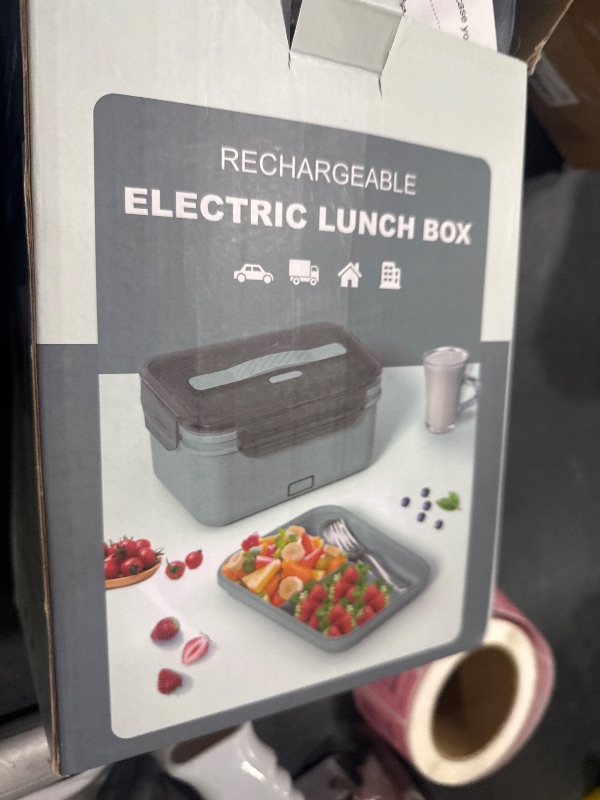 Photo 1 of Cordless Electric Lunch Box for Adults 1.8L Heated Lunch Box for Men Portable Food Warmer Rechargeable Lunch Box, 70W loncheras electricas para calentar almuerzo Battery Lunchbox for Office/Outdoor