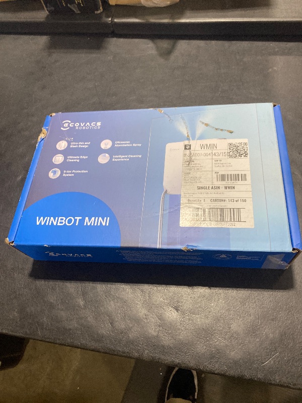 Photo 1 of ECOVACS WINBOT Mini Window Cleaning Robot - Compact Design, Dual Nozzles with Ultrasonic Spray, 9-Stage Protection System, Intelligent Path Planning, 3 Cleaning Modes, Anti-Slipping System