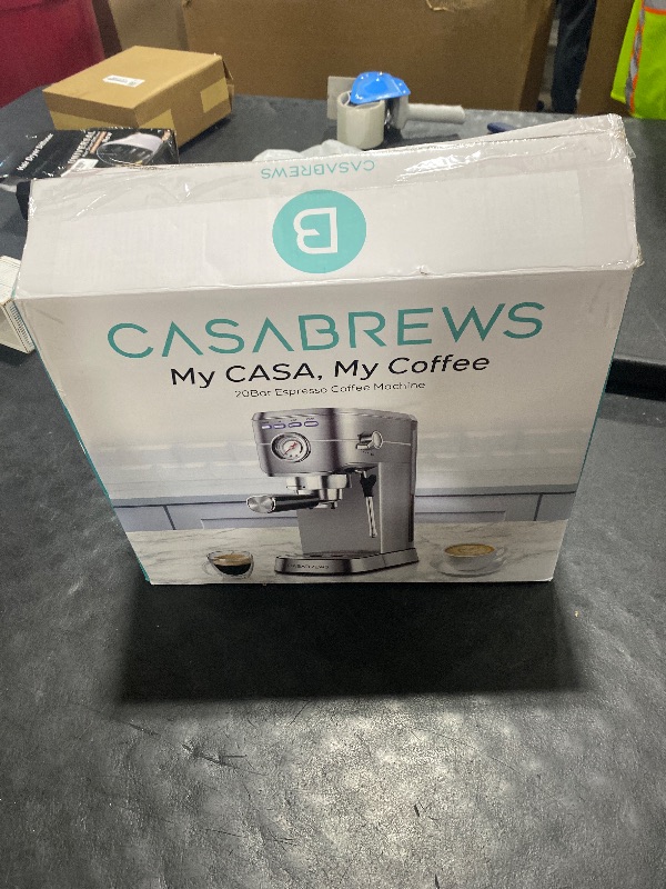 Photo 1 of CASABREWS CM5418 Espresso Machine 20 Bar, Compact Espresso Maker with Steam Milk Frother, Stainless Steel Coffee Machine with 34oz Removable Water Tank for Cappuccino, Gift for Women or Men, Silver