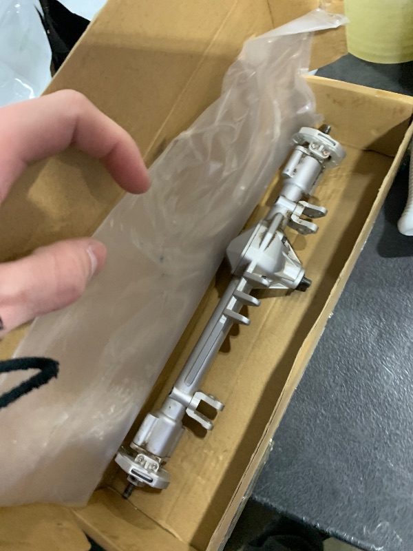 Photo 1 of Pothyes Aluminum Complete Front & Rear Axle CNC Machined with Caliper Brake disc for Axial RBX10 Ryft 1/10 RC Cralwer Upgrade Parts (Silver)