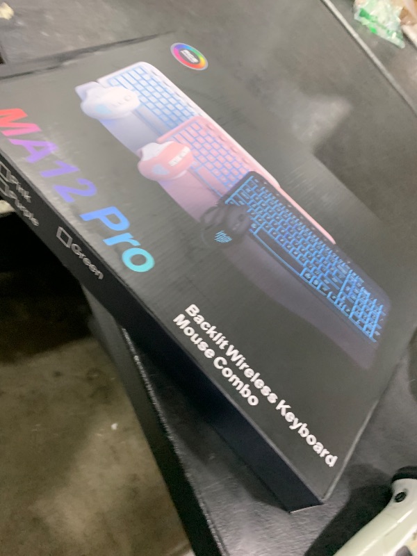 Photo 1 of SABLUTE Ergonomic Wireless Keyboard and Mouse Combo - Wave Keyboard with Soft Leather Wrist Rest, Resistant Keys, RGB Backlit Rechargeable Set for PC/Mac/Chromebook (Black)