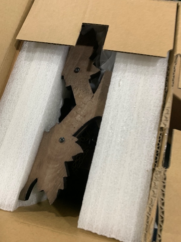 Photo 1 of Kintrot Cuckoo Clock, Traditional Black Forest Handcrafted Wooden Quartz Clock for Wall Antique Decroration with Maple Leaf Pendulum, 12 Melodies, Night Sensor and Singing Bird