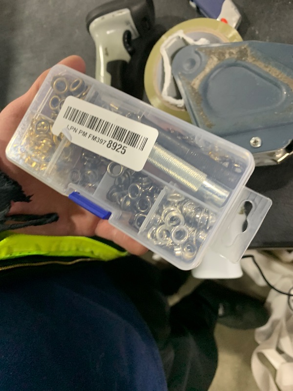 Photo 1 of 1/4 Inch Grommet Kit 200 Sets Grommets Eyelets with 3 Pieces Install Tool Kit and Box for Shoes Clothes Crafts Bag