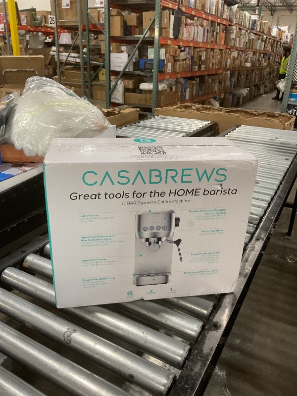 Photo 1 of CASABREWS 3700 Essential Espresso Machine 20 Bar, Stainless Steel Cappuccino & Latte Machine with Steam Frother for Home, 43.9oz Water Tank, Coffee Gift for Women & Men, Silver