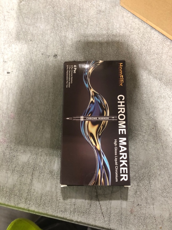 Photo 1 of 10-in-1 Liquid Chrome Marker - Chrome Paint Pen with Mirror Effects for Painting, DIY Projects & Touch-up Paint, Includes 3 Chrome Pens (Gold, Silver, Copper, 1-3mm Tips), 1 Correction Pen, 6 Tips