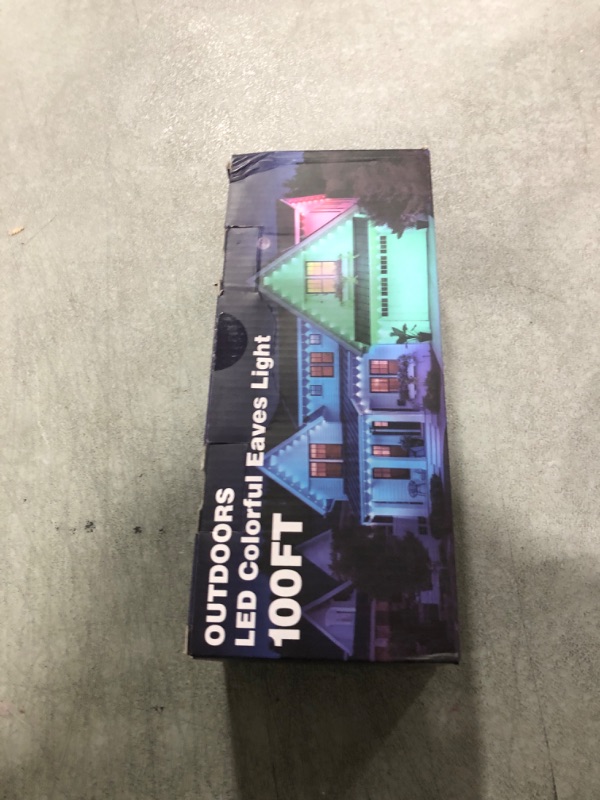 Photo 1 of 100FT Permanent Outdoor RGB Lights - Waterproof Smart LED Eaves Lights with App/Remote Control, Music Sync & DIY Scenes, Perfect for Christmas, Halloween, Parties & Daily Decor, Ideal for House Roof