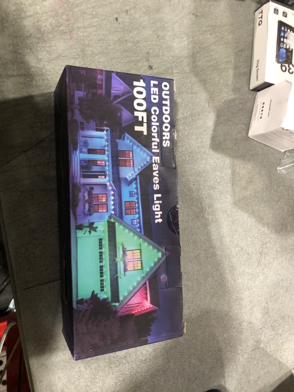 Photo 1 of 100FT Permanent Outdoor RGB Lights - Waterproof Smart LED Eaves Lights with App/Remote Control, Music Sync & DIY Scenes, Perfect for Christmas, Halloween, Parties & Daily Decor, Ideal for House Roof